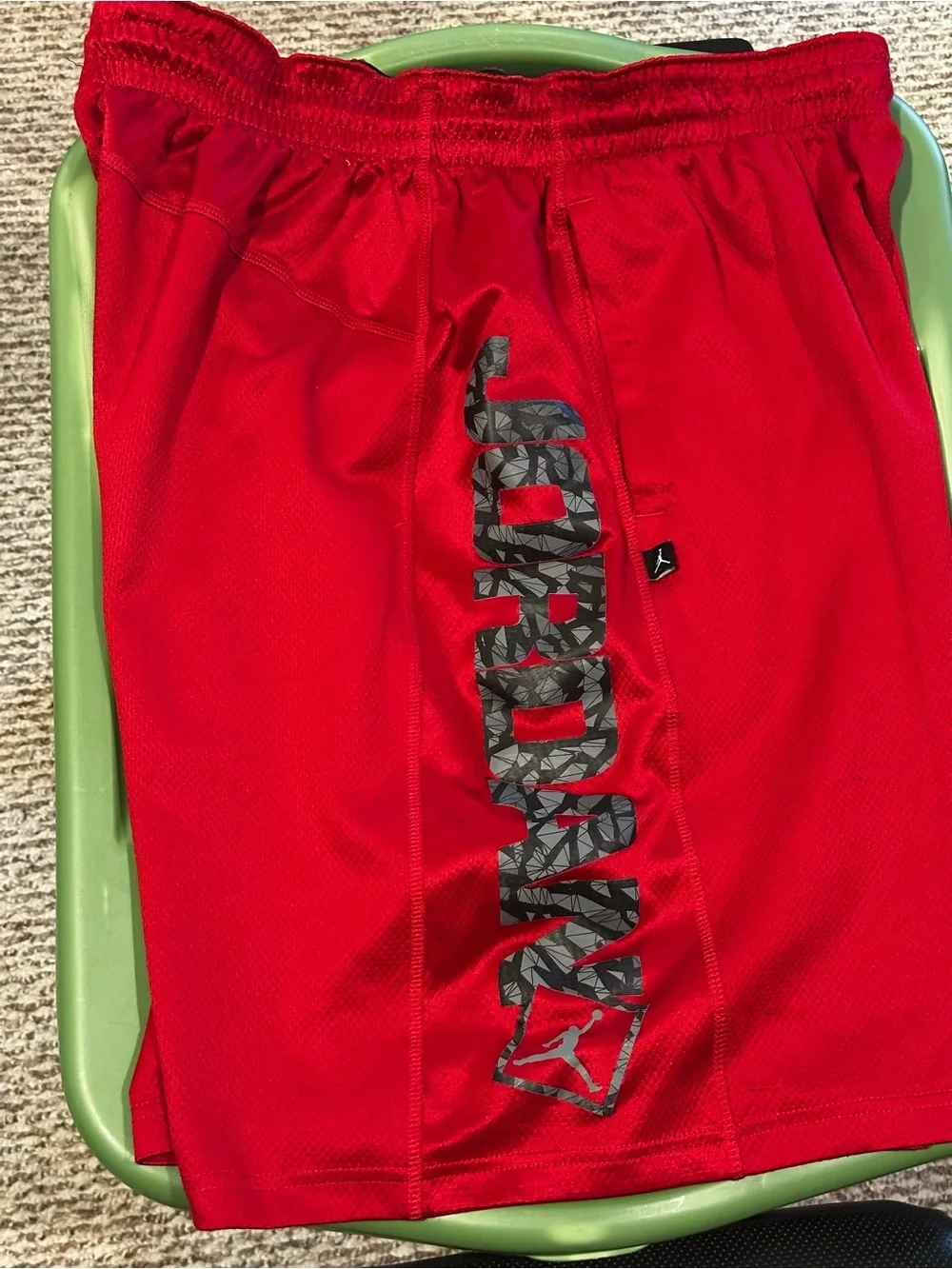 Jordan Red Athletic Shorts with Gray Logo